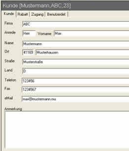 Kundenverwaltung: Kunde aus Bestellung übernehmen